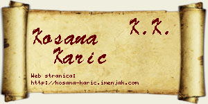 Kosana Karić vizit kartica